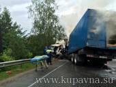 Старая Купавна - В Ногинском районе лоб в лоб столкнулись две фуры: один из водителей сгорел заживо (ФОТО+ВИДЕО)